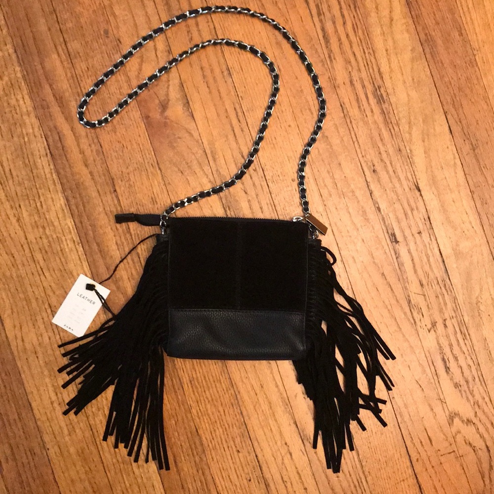 Zara Leather Fringe Purse